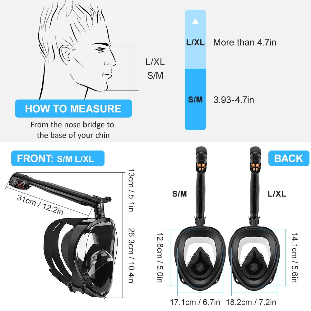 Противотуманная маска для подводного плавания Подводная мужская и женская со