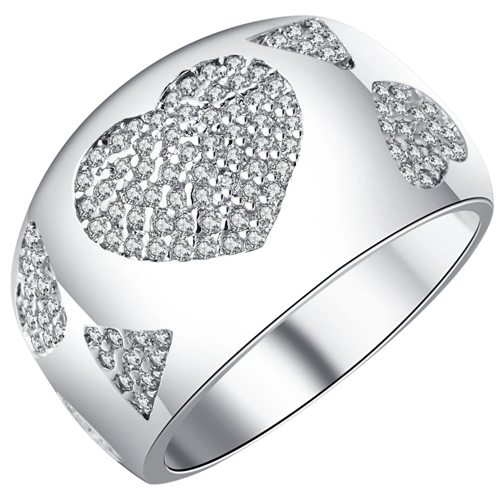 UFOORO уникальное кольцо в форме сердца для женщин aaa Циркон инкрустация Гладкий