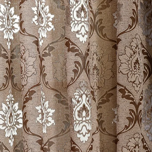 Dark Brown Оконные панели NAPEARL, Цветочные жаккардовые полушторы,, Коричневые Шторы для спальни, натуральные готовые ткани - Цвет: Dark Brown