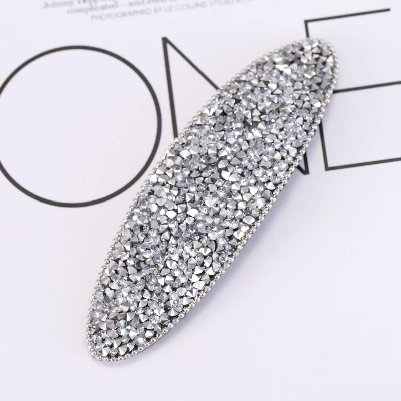 Style B Silver M MISM Новые блестящие геометрические Заколки для женщин Modis большой размер овальные аксессуары для волос для девочек Необычные циркониевые заколки - Цвет: Style B Silver