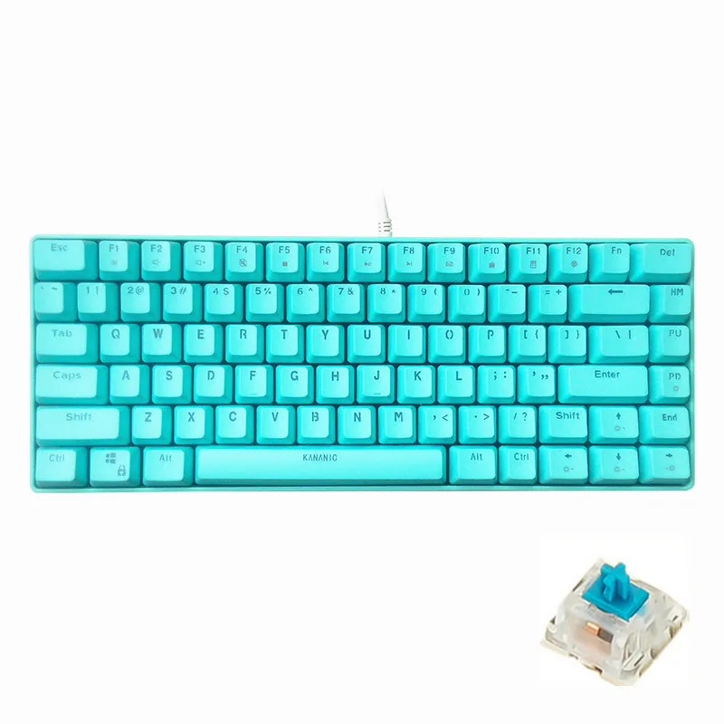 Механическая игровая клавиатура KANANIC с белым светом синий переключатель