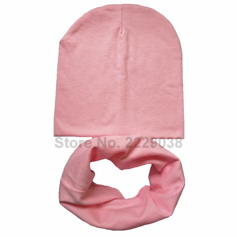 pink solid set Осень-зима крючком Дети Шапки для девочек и мальчиков Кепки Детские шапочки Кепки S малышей Шапка Шарф Ошейники, Детская шапка и шарф-снуд с принтом - Цвет: pink solid set