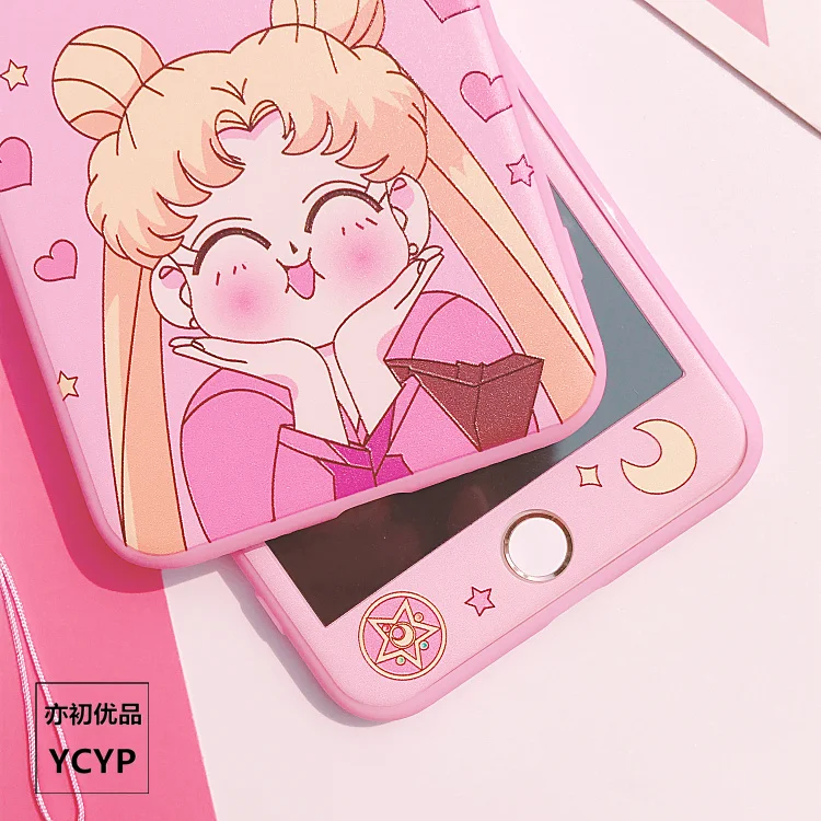 Чехол Sakura для iphone X Cardcaptor+ Защитная пленка для экрана из закаленного стекла для iphone 6 6s Plus 7 7plus 8 8plus Сейлор Мун