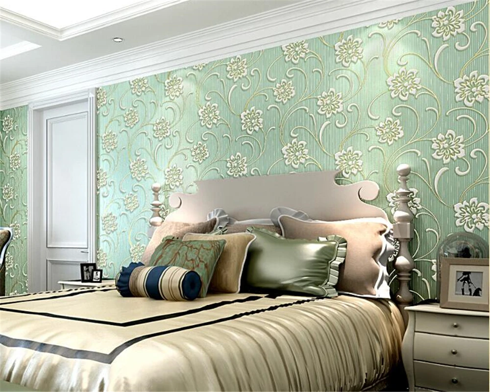 beibehang Nonwoven wallpaper pastoral papel de parede 3d bedroom warm romantic living room TV background relief behang | Обустройство