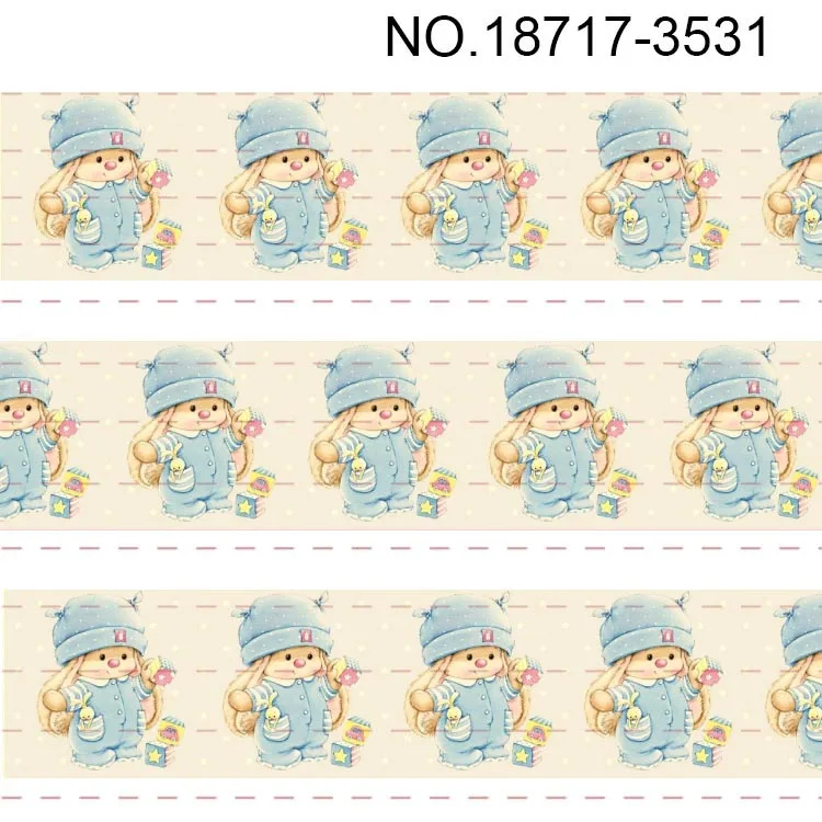 10 ярдов-Различные размеры-лента в рубчик с мультяшным рисунком-милая/мультяшная