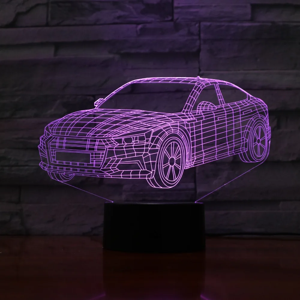 Авто Форма 3D лампа 5В USB 3AAA Батарея светодиодный ночной Светильник акриловый дети
