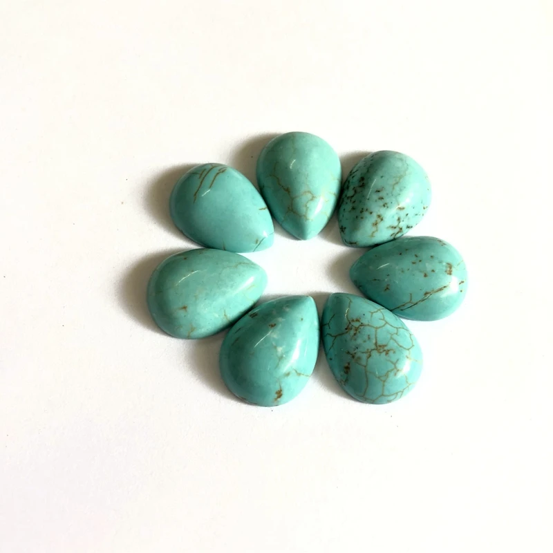 Wholesale Natural Magnesite Turquois e Bead Cabochon 12x16mm 18x25mm 22x30mm Pear Drop Gem Stone Cabochon Ring Face 2Pcs/pack
