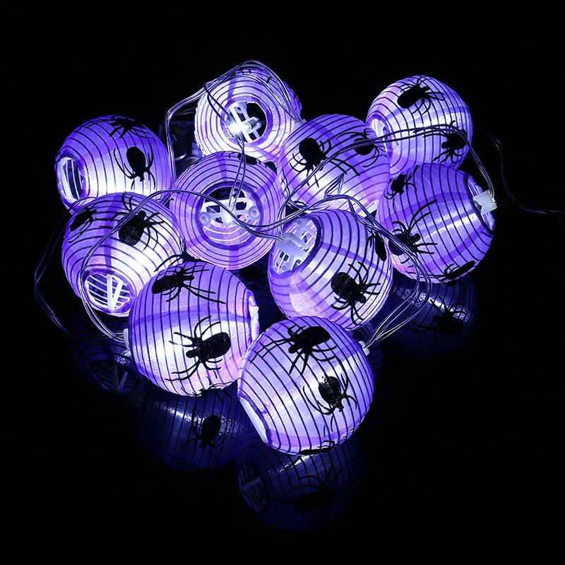 Принт 10 светодиодный гирляндой Батарея Мощность маленький паук узор огни строки