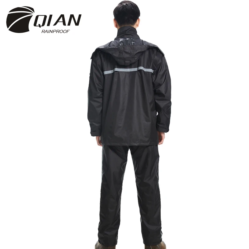 Непромокаемый Новый непромокаемый дождевик QIAN комплект из куртки и брюк для