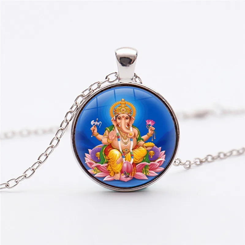 Посеребренное ожерелье Lucky Ganesha индуистская медитация животные слон Будда
