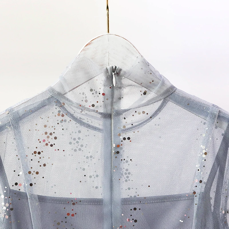 Женское Сетчатое платье с блестками 5 цветов весна-лето-осень Элегантные