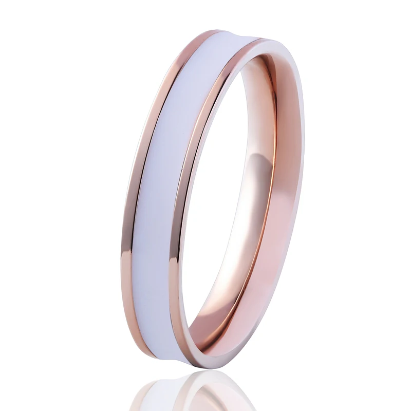 Женское кольцо с эмалью Anillo Bijou из нержавеющей стали цвета розового золота