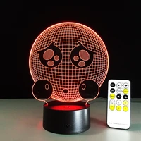 remote control crying face cute 3d night light led vision stereo acrylic panel table decoration 7 color change bedroom lamp