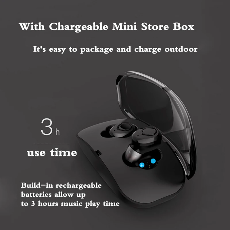 

X18 Wireless Bluetooth Earphones MIC Stereo Handsfree Business sport with charging box