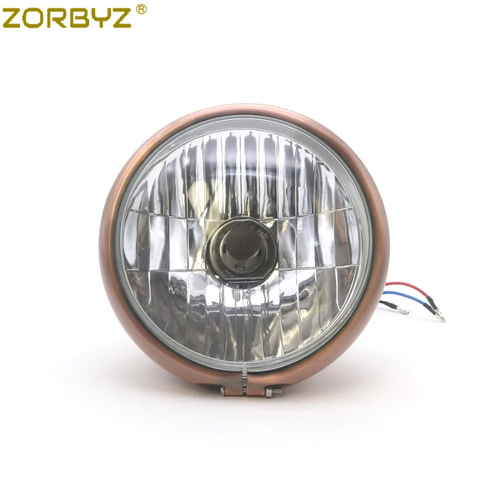 ZORBYZ мотоциклетная Ретро металлическая медная передняя фара с боковым
