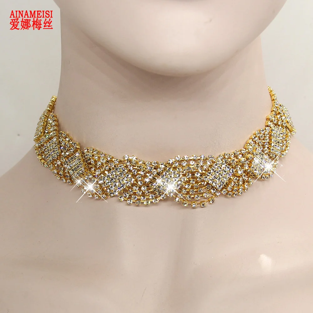 AINAMEISI модное свадебное ожерелье с горным хрусталем и галстуком бабочкой