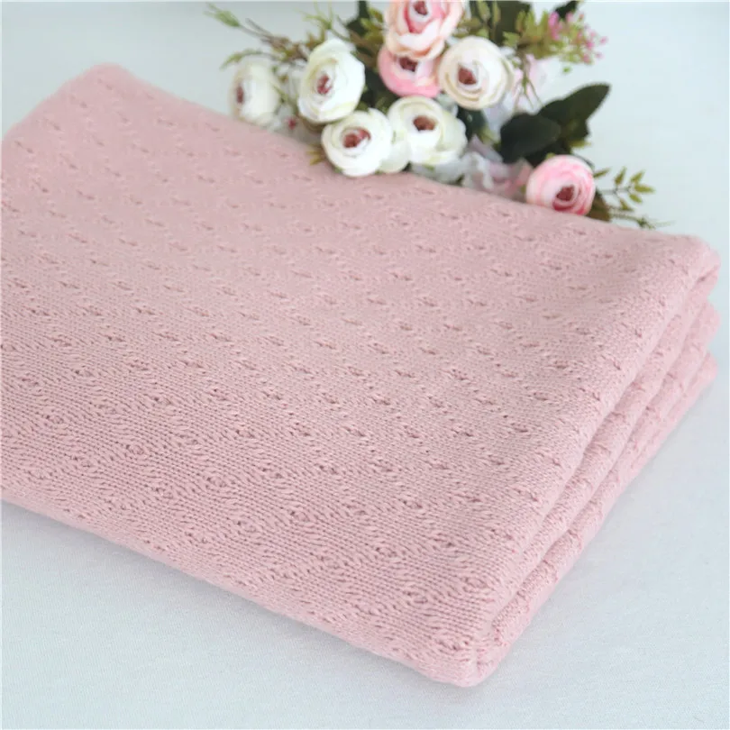 Бледно розовый стрейч новорожденных свитер вязать Одеяло фон для фотосъемки