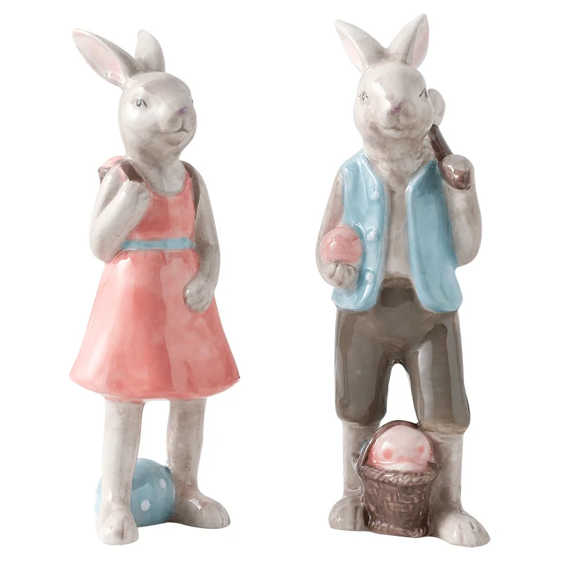 Креативное украшение для гостиной любовь пара кролика ТВ-шкаф фарфоровое и