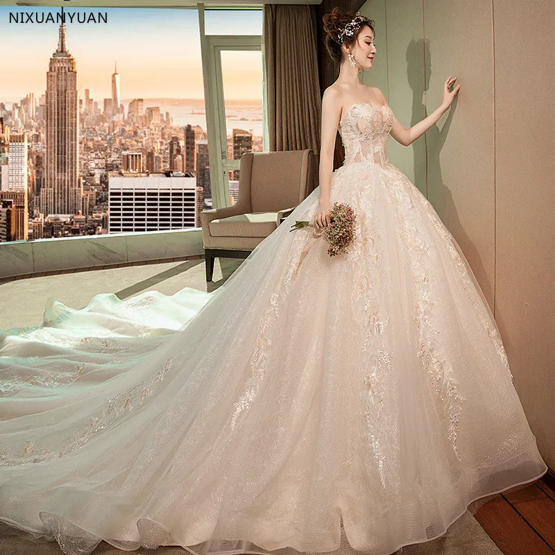 

Sexy Backless Wedding Dresses 2023 Chapel Train Bridal Gowns White Ivory Satin Vestido Noiva Princesa