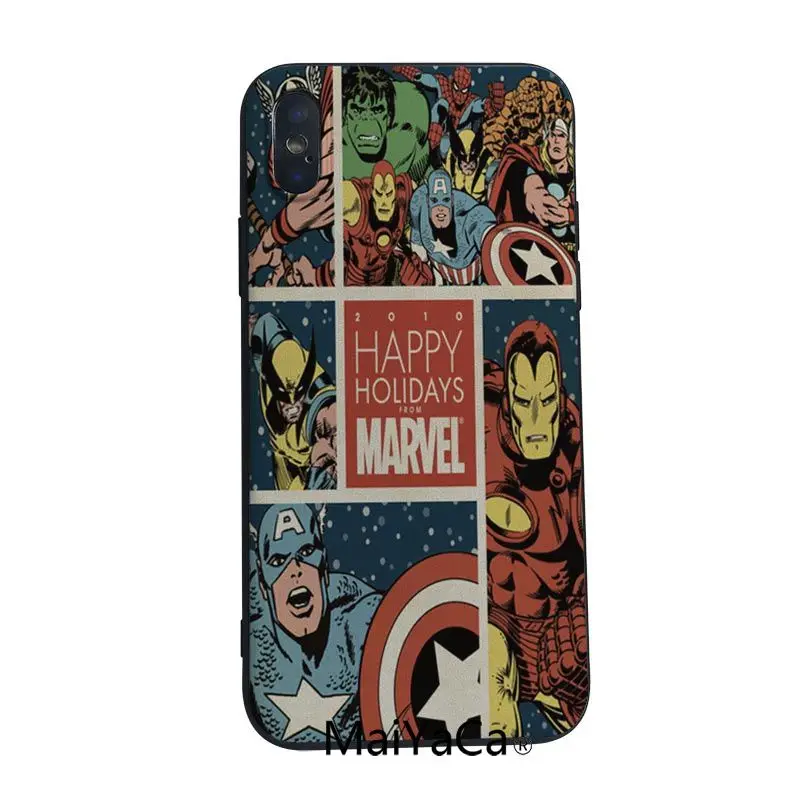 MaiYaCa Marvel супер герой милый мягкий ТПУ чехол для iphone X 8 8plus 7 7plus 6plus 6s 5S SE XS XR XSMAX