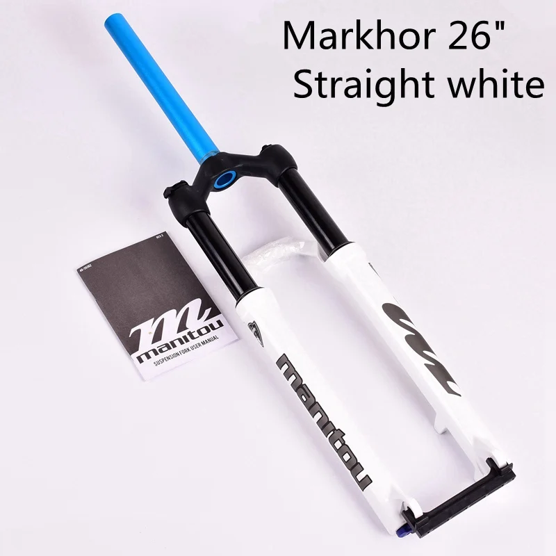 MTB Велосипедная вилка для Manitou MARKHOR 26 27,5 29er передняя вилка для горных велосипедов нефть и газ вилка Дистанционный Замок амортизация воздуха подвесная вилка - Цвет: 26 straight white
