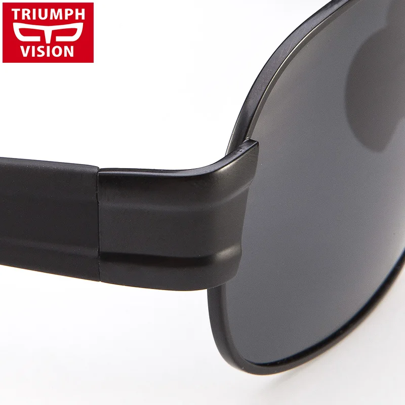Солнцезащитные очки TRIUMPH VISION Мужские квадратные поляризационные в металлической