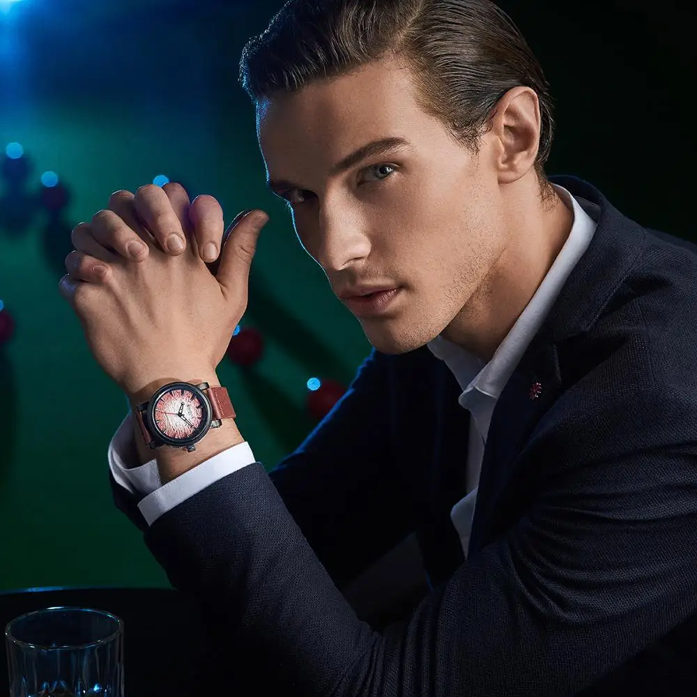 

Assassin's Time Wolf Men's Watch Japan Quartz Homme Big Hours Fine Fashion Man Clock Genuine Leather Boy's Birthday Gift No Box