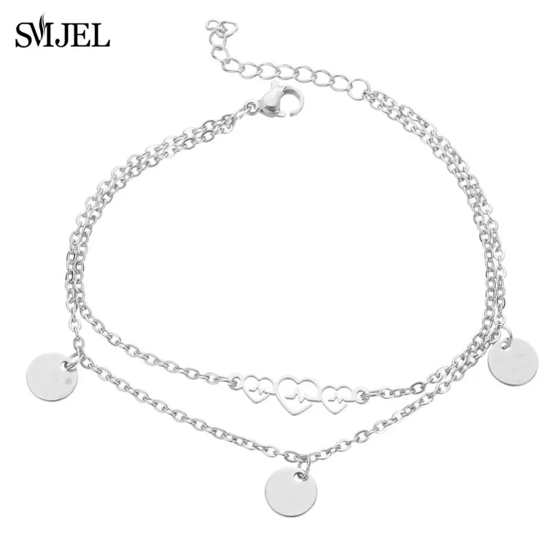 Silver Bracelet SMJEL рок музыка Note браслеты женские из нержавеющей стали цепь Круг кисточкой музыкальный Шарм Свадебный ювелирный браслет подарок femme - Окраска металла: Silver Bracelet