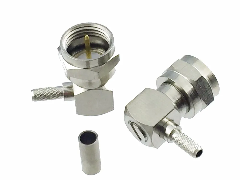 F ТВ Штекер под прямым углом обжимной кабель RG174 LMR100 RG316 RF разъем|connector f|connector