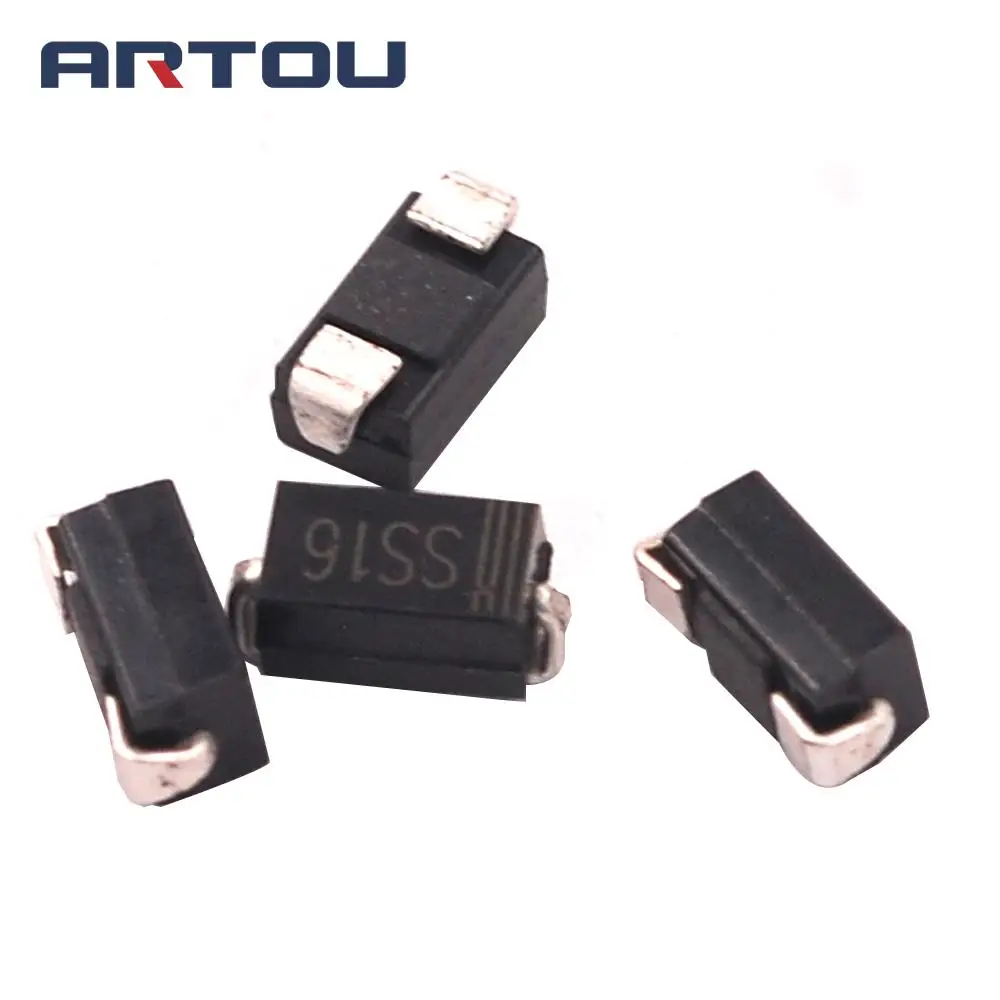 100 шт. SS16 SMD Schottky барьер Выпрямитель Диод 1A 60V DO 214AC SMA|ss16 smd|diode 1arectifier diode |