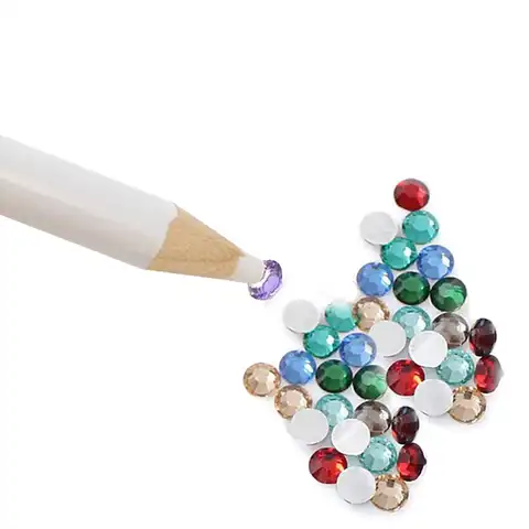 3 шт. восковый карандаш для дизайна ногтей Dotting Pen деревянные Стразы с кристаллами и алмазными бусинами, самоцветы, Гель-лак для УФ-лампы, акри...