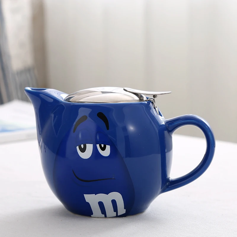 2 M& M бобы шоколадный чайник мультфильм чайник с фильтром большой емкости посуда для напитков лимит prodcut - Цвет: 2