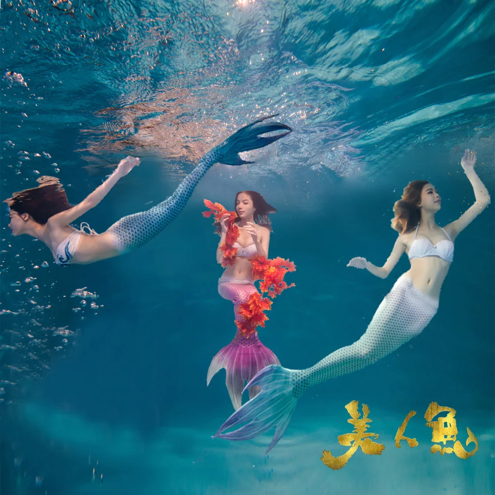 Для взрослых женщин русалки Моноласты хвосты для купания плавания с хвостом