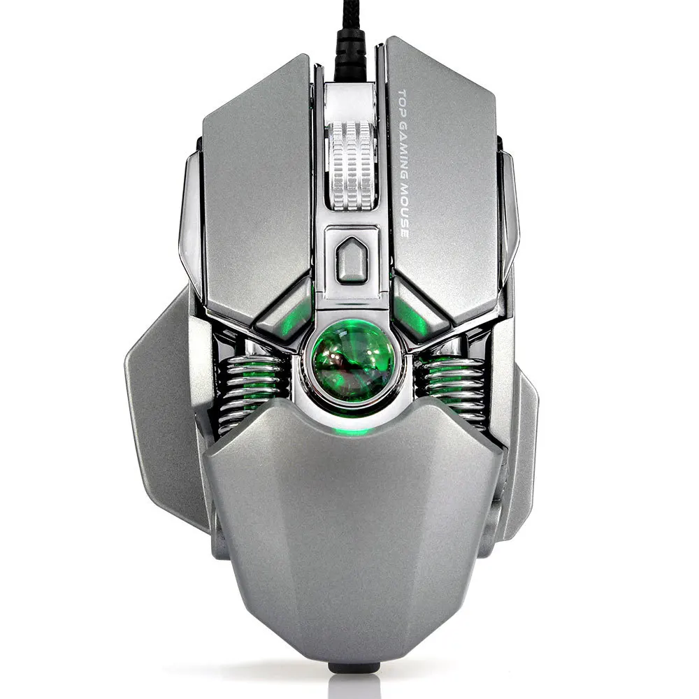 FELYBY G800 Проводная игровая мышь USB эргономичные механические мыши 8 кнопок макро программируемый Настольный Ноутбук PC Gamer - Цвет: Gray