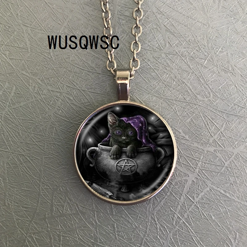 WUSQWSC 2018/Wicca ожерелье с кошкой подвеска пентаграммой украшение пентограмма