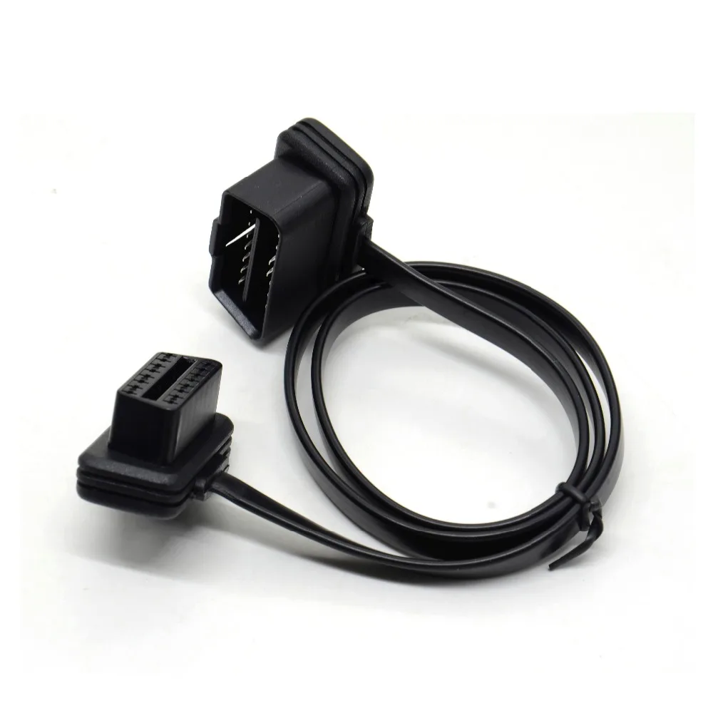 100 см 60 плоский тонкий As Noodle OBD2 OBDII OBD 16Pin ELM327 кабель удлинитель диагностический