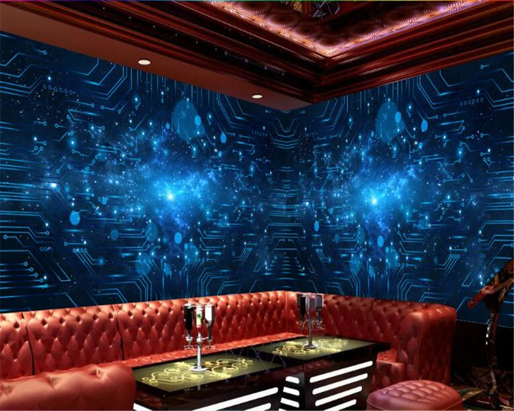 Обои на заказ 3D обои современная простая научная фантастика синяя звезда