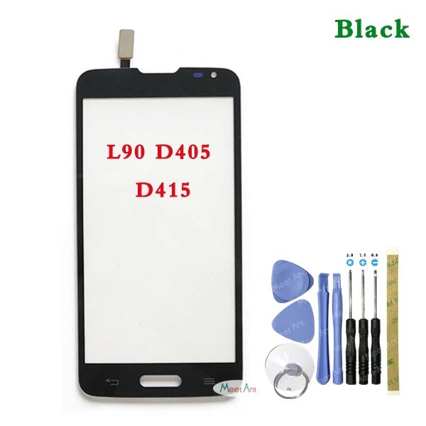 D405 Black With Tool Высокое качество 4," для LG L90 D405 D415 и L90 Dual D410 сенсорный экран дигитайзер сенсор внешняя Передняя стеклянная панель объектива - Цвет: D405 Black With Tool