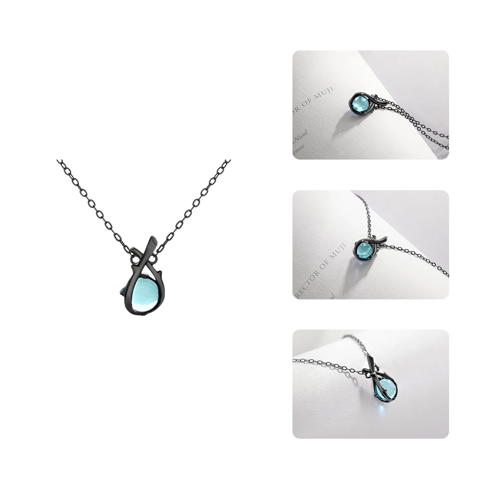Thaya Original Design Sleeping Beauty Necklace S925 Silver Handmade Crystal Short Collarbone Chain Jewelry Gift