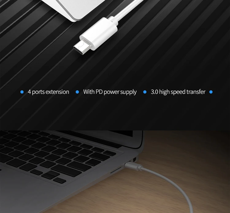 USB C концентратор 4 порта 7 портов type C разветвитель алюминиевый корпус USB 3,0 концентратор для Macbook Pro iMac ПК Аксессуары для ноутбуков USB-C концентратор