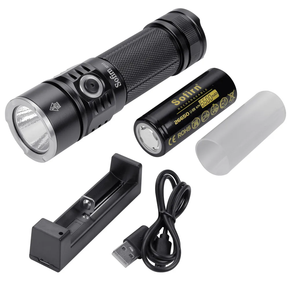 Sofirn SP33 Мощный светодиодный вспышка светильник 26650 Cree XHP50 2500lm тактический фонарь 18650 вспышка светильник 6 режимов со светодиодным индикатором светильник обновления