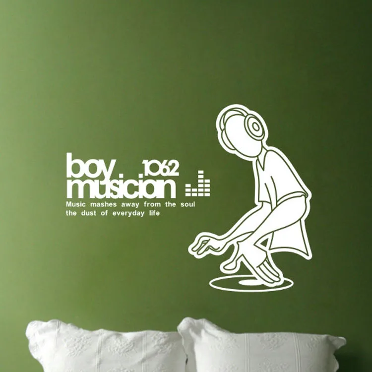 

Free shipping diy personalized stickers bedroom background wall stickers affixed to love music