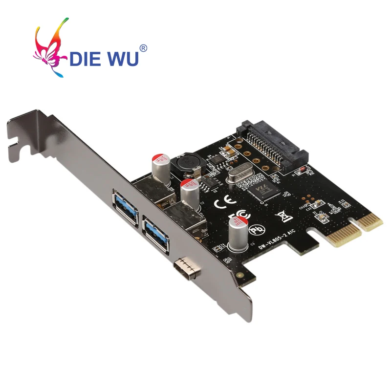 USB 3,1 type C PCIe Плата расширения PCI-e до 1 type C и 2 type A 3,0 USB адаптер PCI Express Riser Card для рабочего стола TXB055