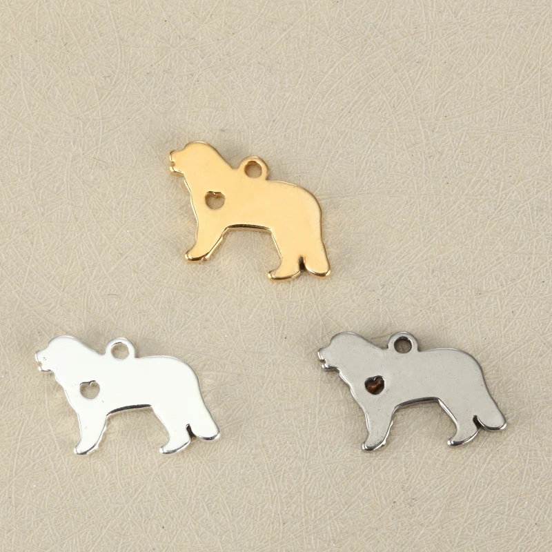 

20pcs Diy charm accessories dog rottweiler puppy side stainless steel pendant 13 * 20 mm for necklace