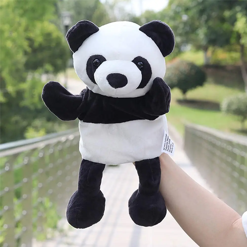 Animal Hand Puppet Dolls Plush Pig Panda Hand Doll Learning Baby Toys Puppets 30cm Hand Puppets Plush Game Doll Stuffed Toy