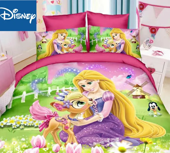 Miglior Disney Principessa Set Di Biancheria Da Letto Duvet Coperture Singolo Formato Per Le Ragazze Camera Da Letto Decor 120x200cm Letto Singolo Piatto Copriletto 2-4 Pcs Di Trasporto Libero