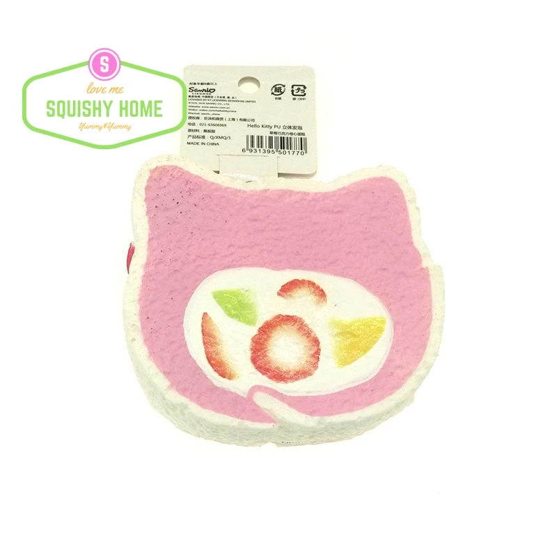 Kuutti мягкий розовый/желтый/черный медленный подъем Jumbo Kitty лук Kawaii Swizz Ролл торт