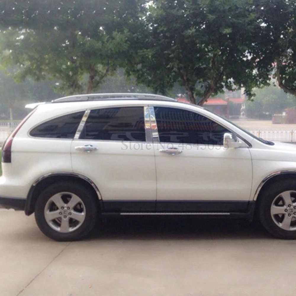Для Хонда сrv CR-V 2007 2008 2009 2010 2011 Нержавеющая сталь Окно Планки Центр Столбы B+ C Столп Обложка Накладка аксессуары 6 шт