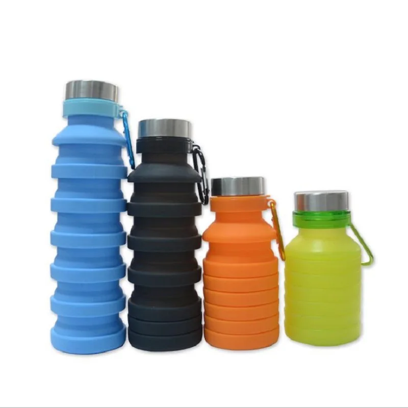 500 мл портативная силиконовая складная велосипедная бутылка для воды
