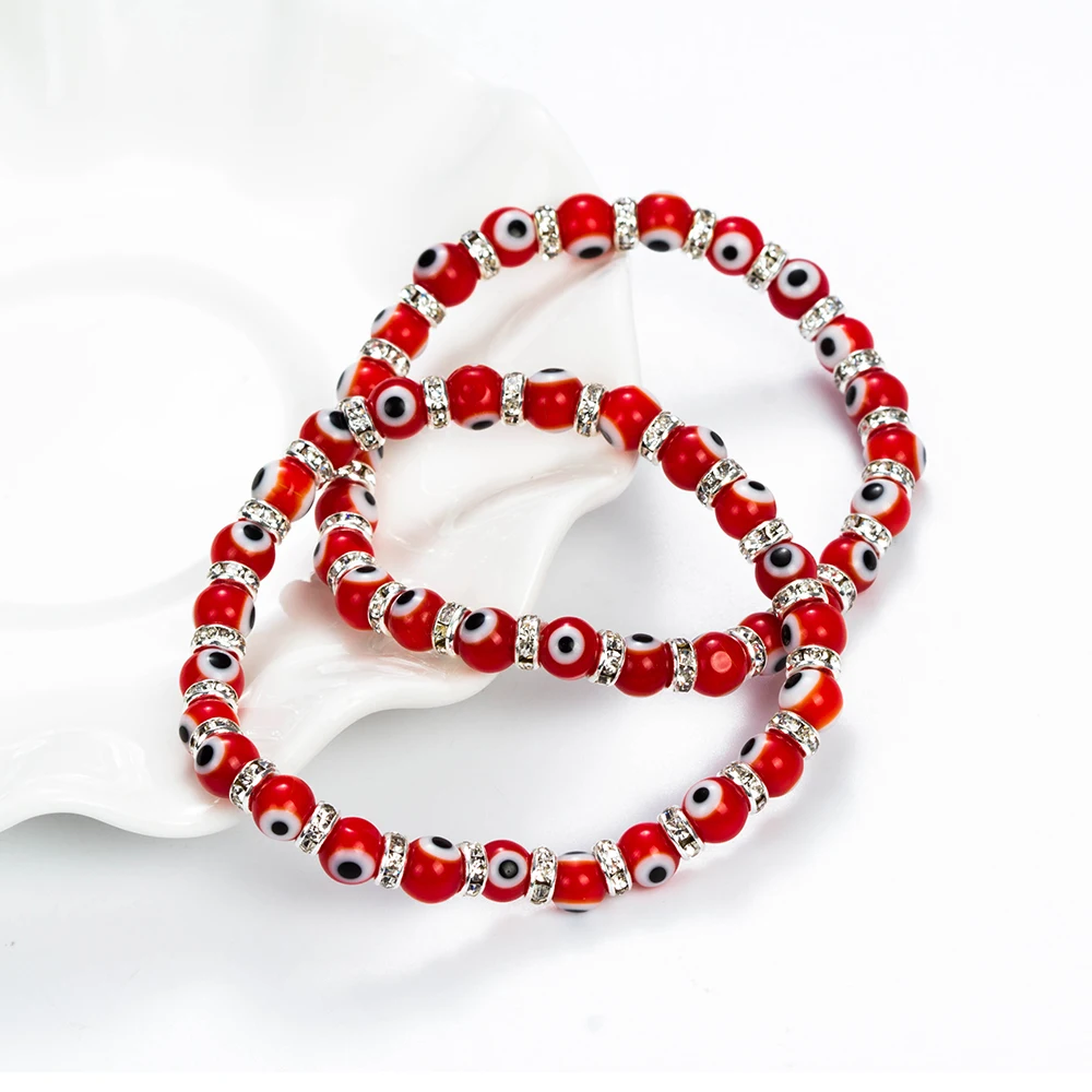 MEIBEADS модный простой сглаза религиозный глаз Шарм красные бусы счастливый браслет лучший матч турецкий браслет для женщин EY176